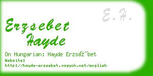 erzsebet hayde business card
